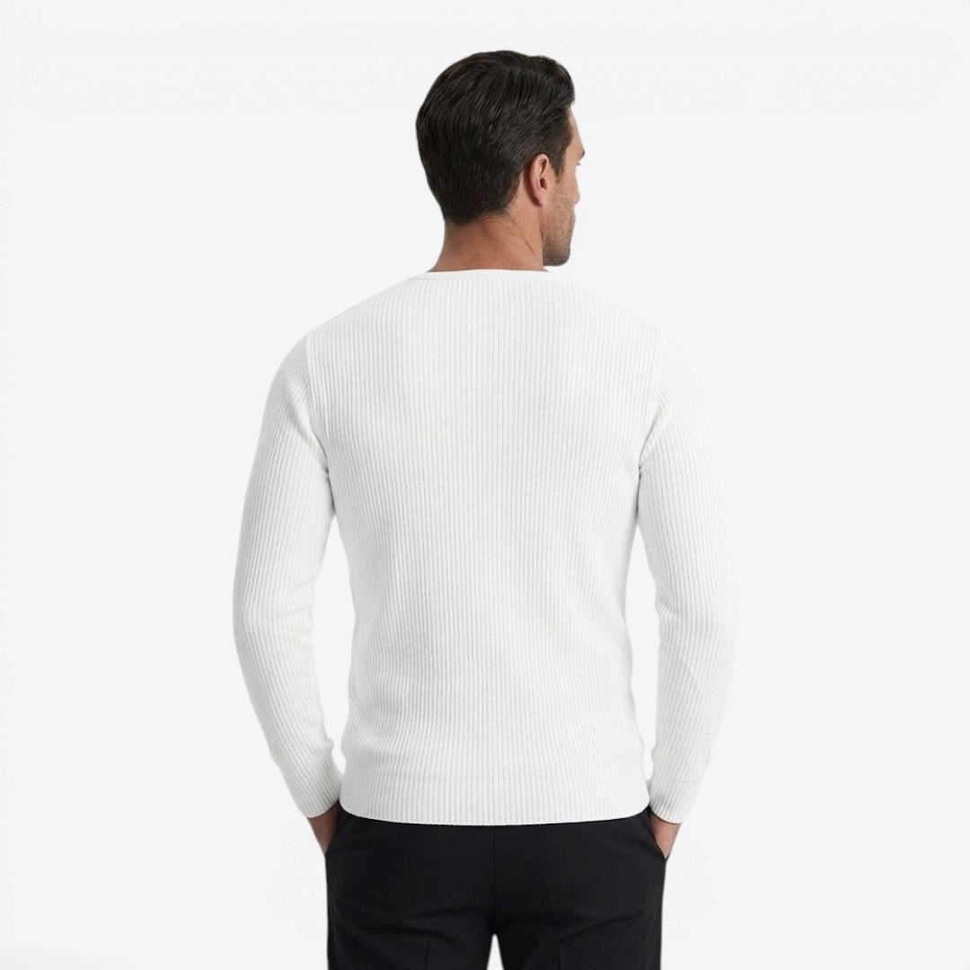 Maglione a Coste da Uomo con Collo Serafino — foto 15