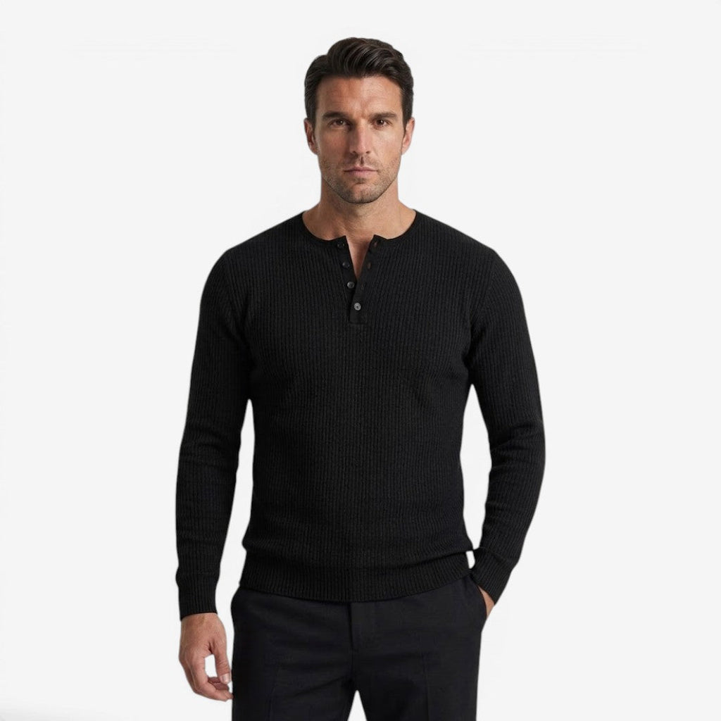 Maglione a Coste da Uomo con Collo Serafino — foto 2