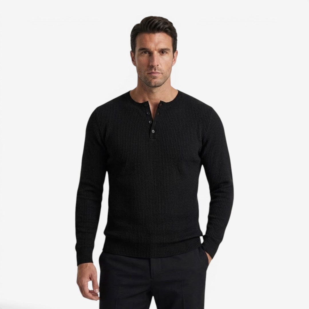 Maglione a Coste da Uomo con Collo Serafino — foto 2