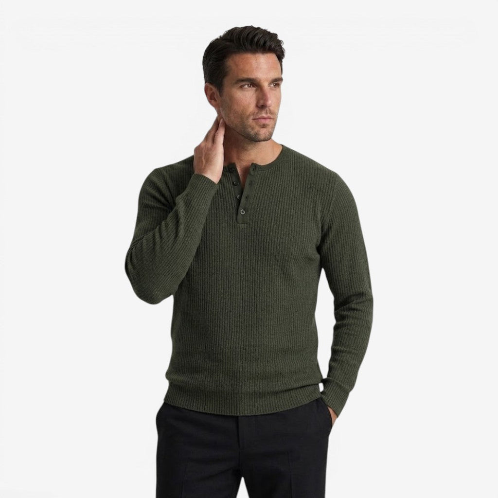Maglione a Coste da Uomo con Collo Serafino — foto 3