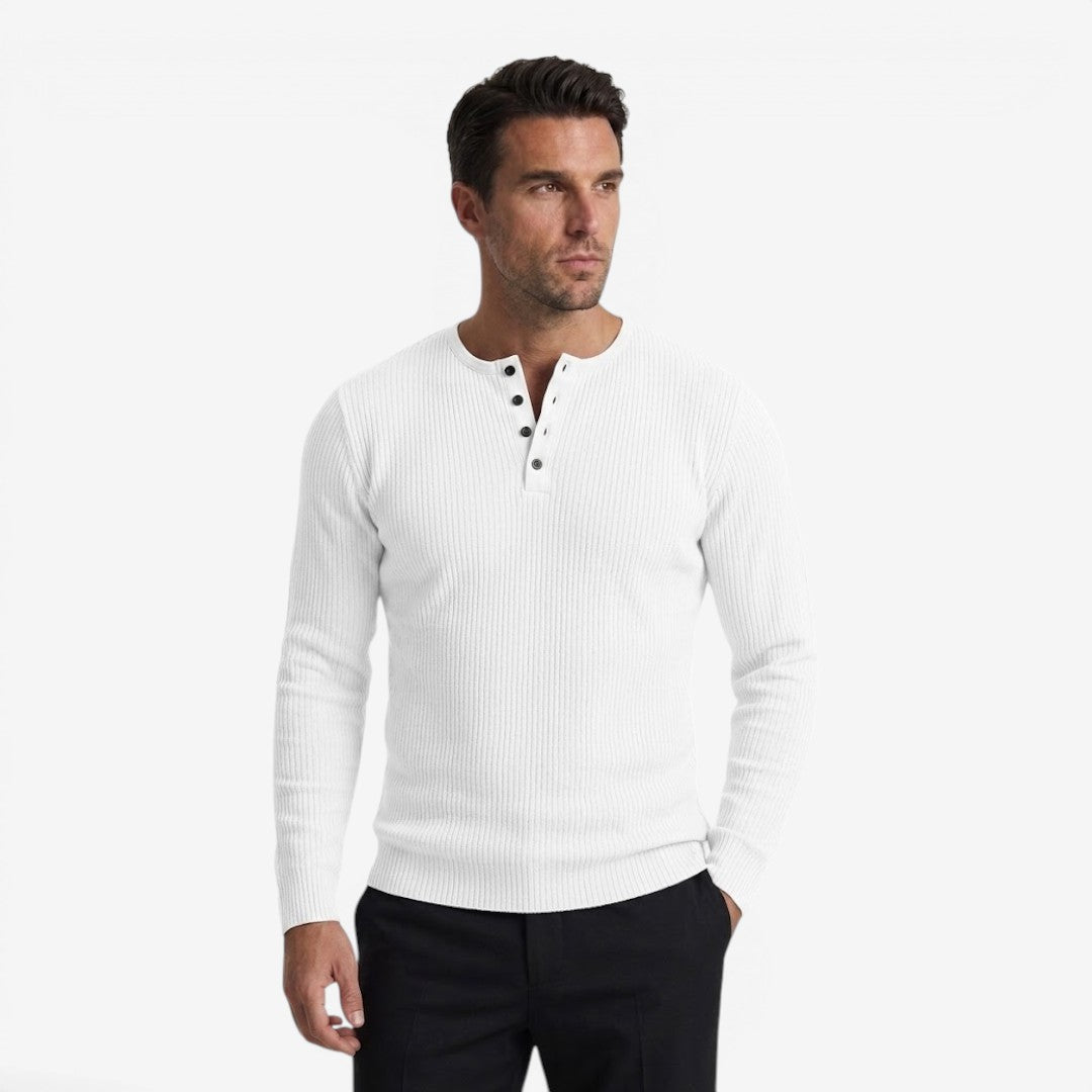 Maglione a Coste da Uomo con Collo Serafino — foto 4