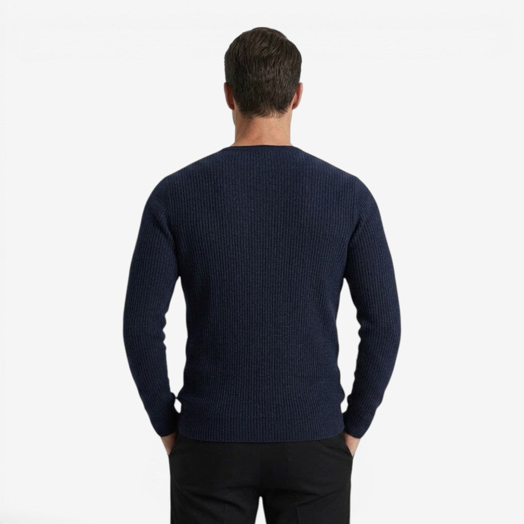 Maglione a Coste da Uomo con Collo Serafino — foto 5