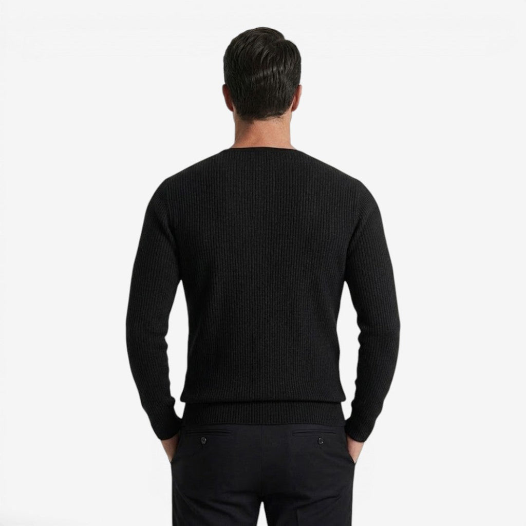 Maglione a Coste da Uomo con Collo Serafino — foto 9