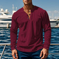 Maglione Henley da Uomo a Coste con Tre Bottoni