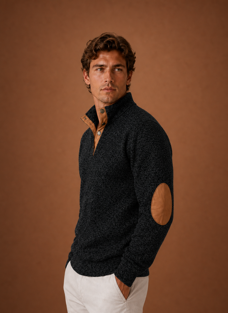 Maglione Mezza Zip da Uomo con Collo Alto — foto 13
