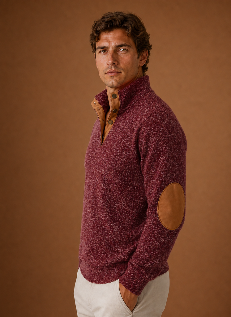 Maglione Mezza Zip da Uomo con Collo Alto — foto 14