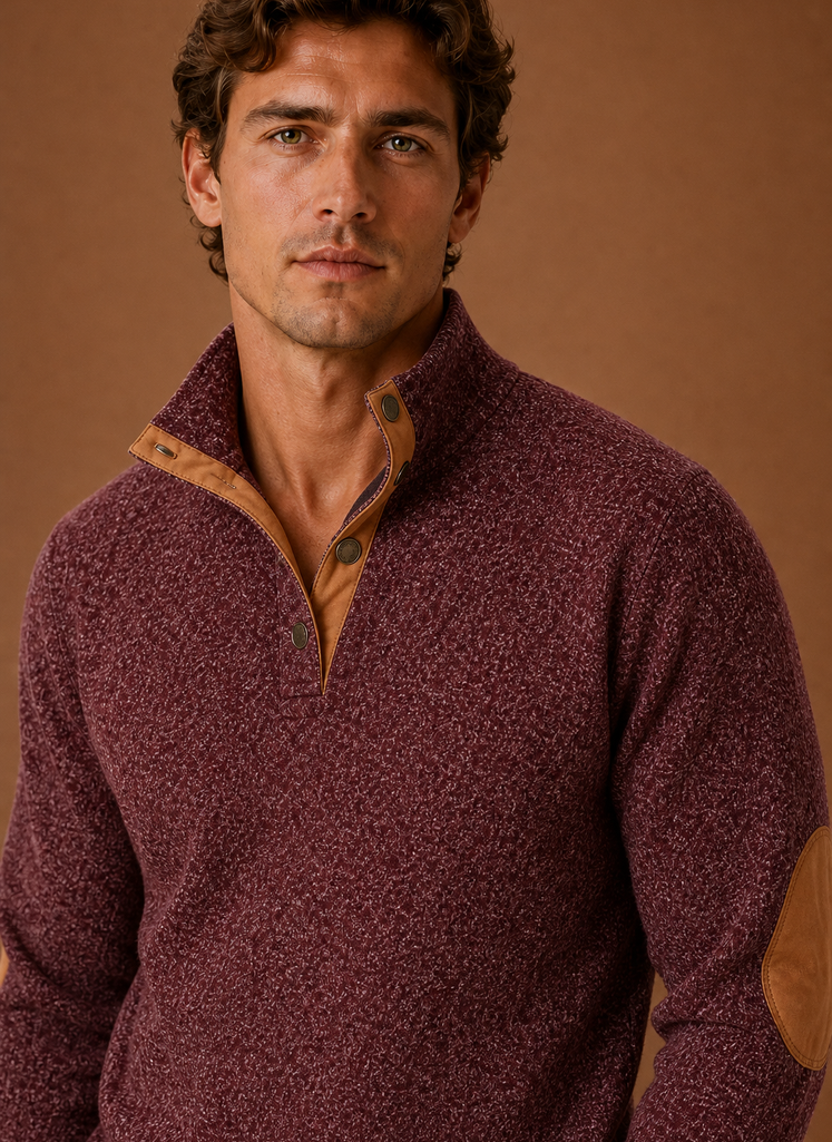 Maglione Mezza Zip da Uomo con Collo Alto — foto 15