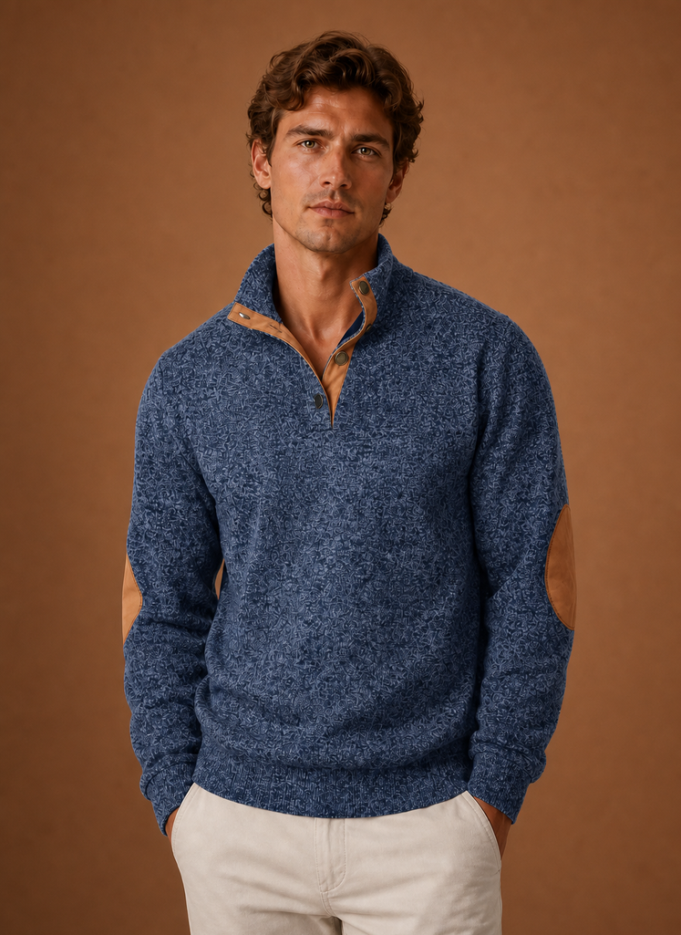 Maglione Mezza Zip da Uomo con Collo Alto — foto 2
