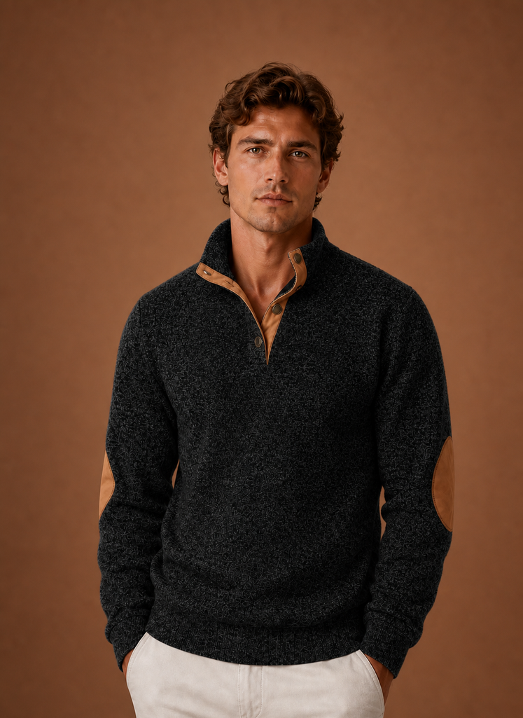 Maglione Mezza Zip da Uomo con Collo Alto — foto 3