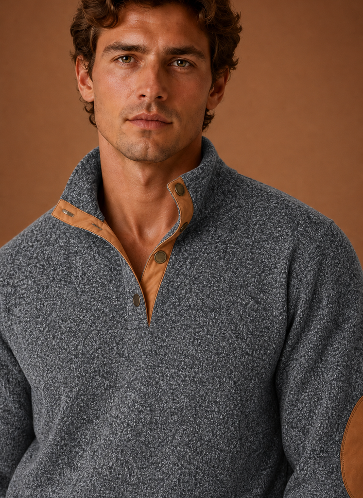 Maglione Mezza Zip da Uomo con Collo Alto — foto 6