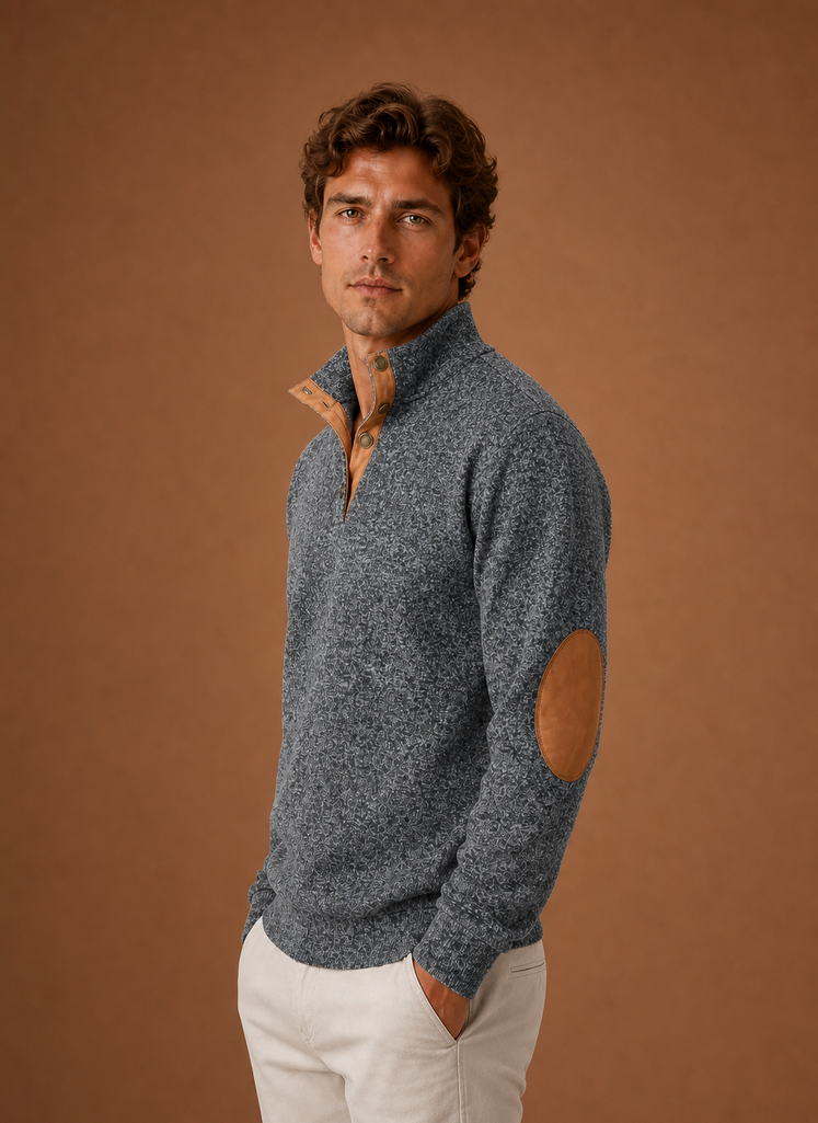 Maglione Mezza Zip da Uomo con Collo Alto — foto 7