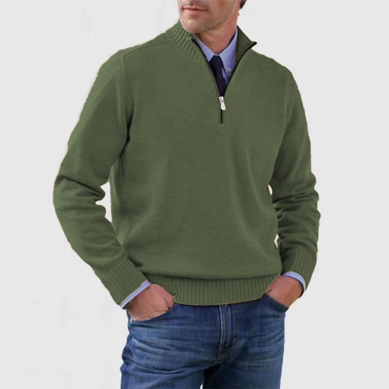 Maglione con Mezza Zip da Uomo Collo Alto — foto 10
