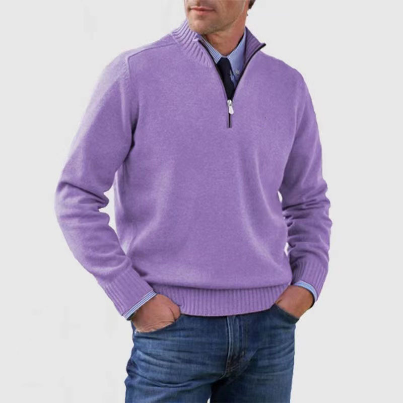 Maglione con Mezza Zip da Uomo Collo Alto — foto 12