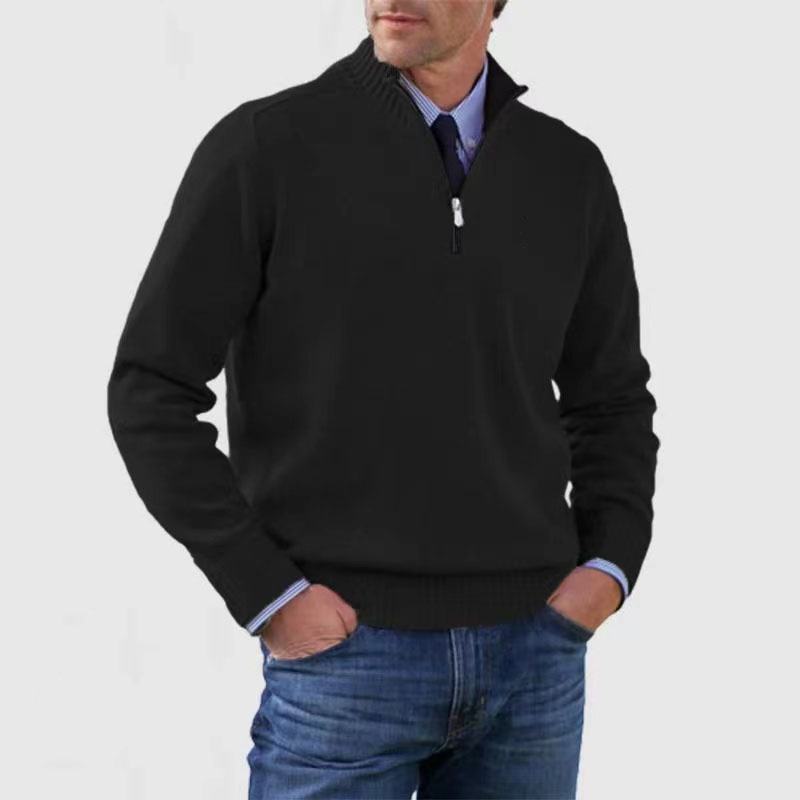 Maglione con Mezza Zip da Uomo Collo Alto — foto 3