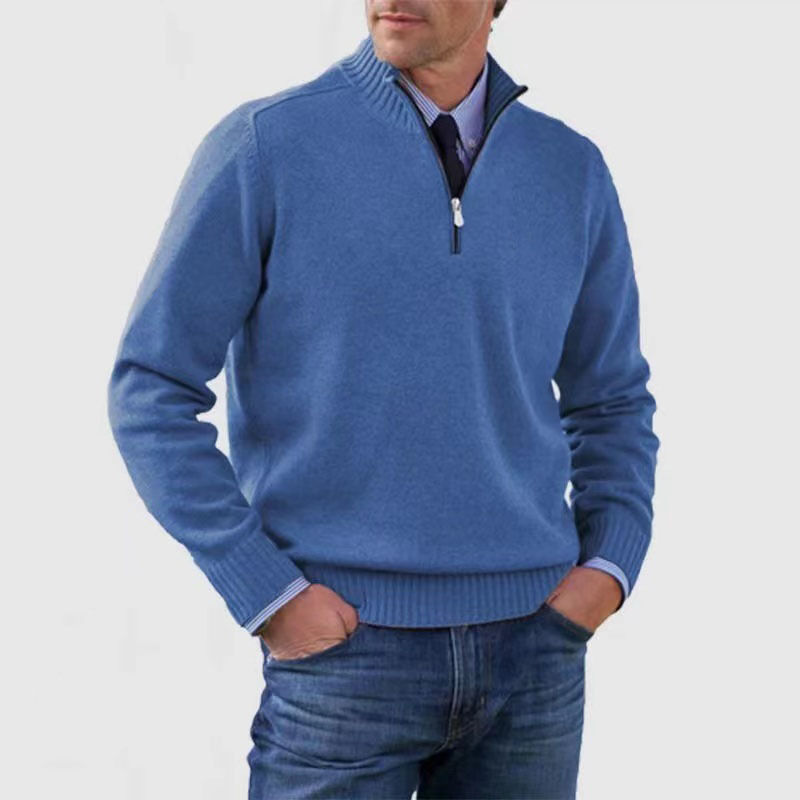 Maglione con Mezza Zip da Uomo Collo Alto — foto 6