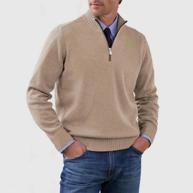 Maglione con Mezza Zip da Uomo Collo Alto — foto 7