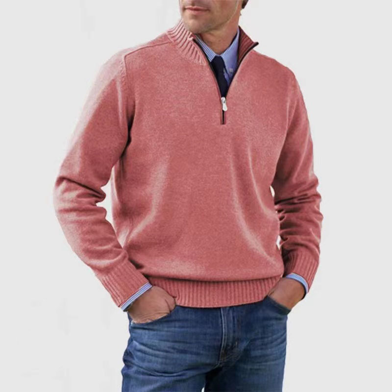 Maglione con Mezza Zip da Uomo Collo Alto — foto 8