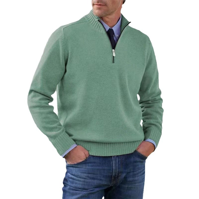 Maglione con Mezza Zip da Uomo Collo Alto — foto 9
