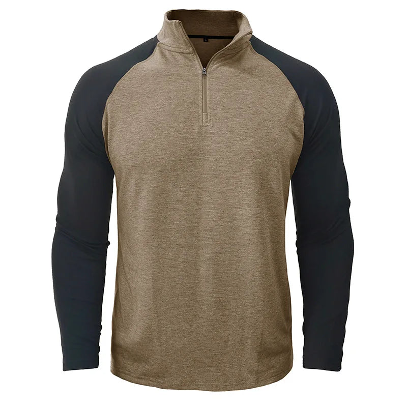 Maglione con Mezza Zip da Uomo Color Block