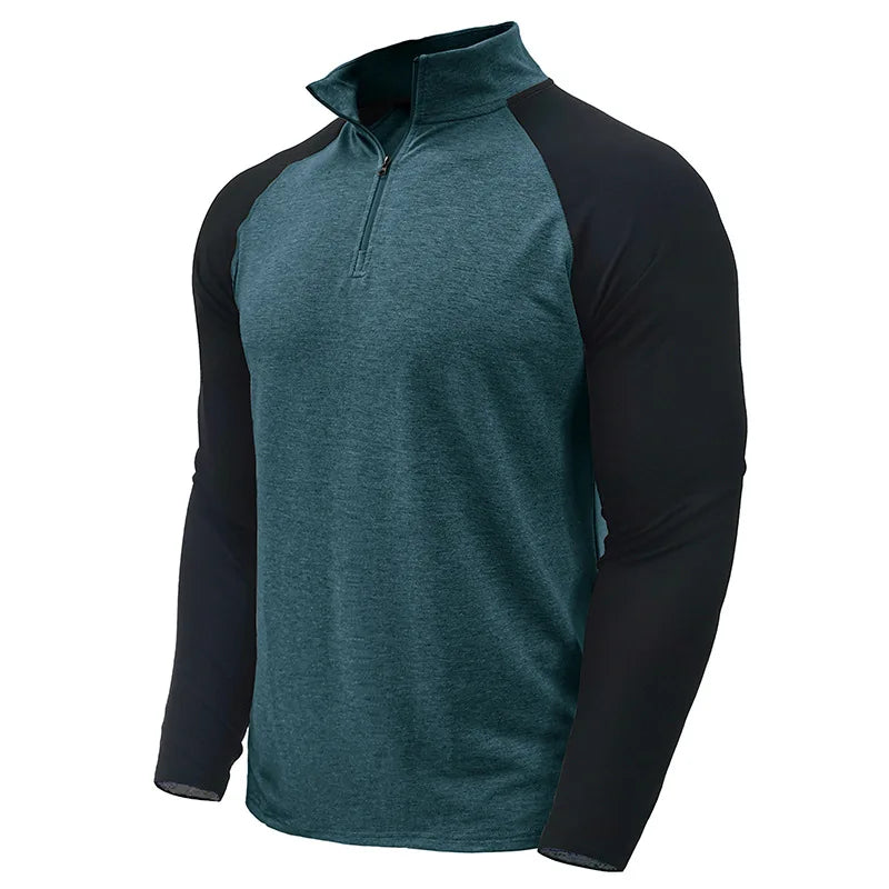 Maglione con Mezza Zip da Uomo Color Block — foto 12