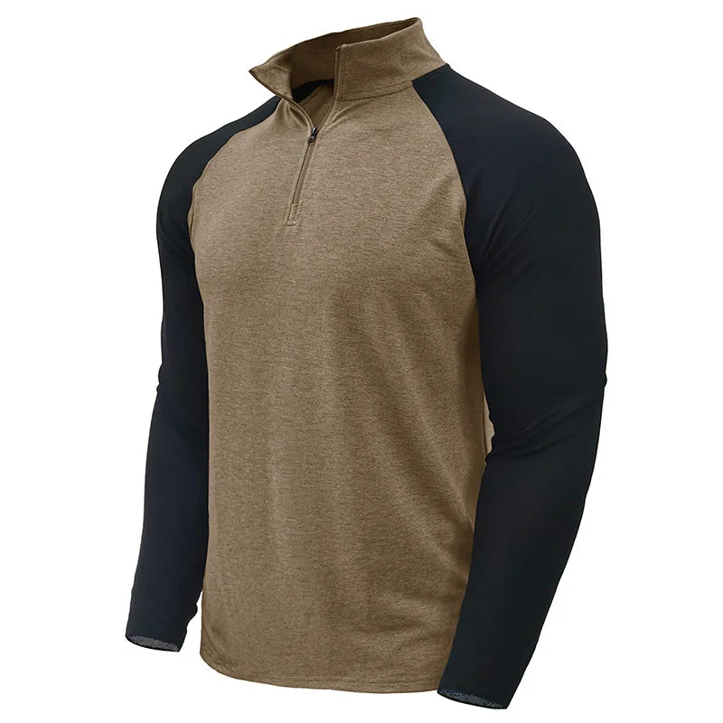 Maglione con Mezza Zip da Uomo Color Block — foto 2