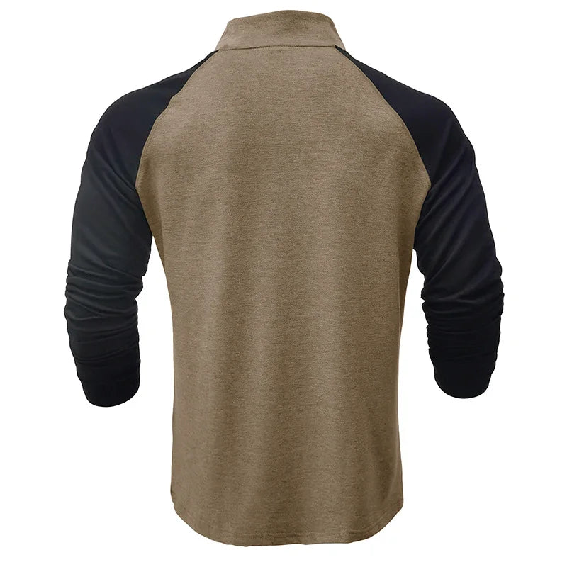 Maglione con Mezza Zip da Uomo Color Block — foto 3