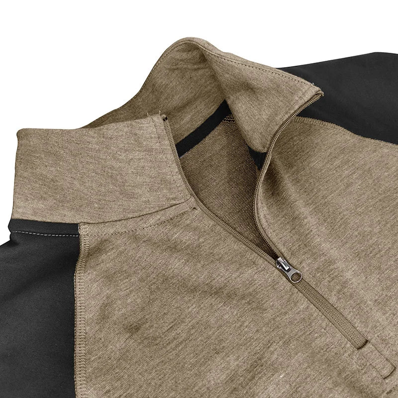 Maglione con Mezza Zip da Uomo Color Block — foto 4