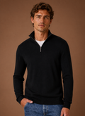 Maglione Mezza Zip da Uomo in Maglia Fine