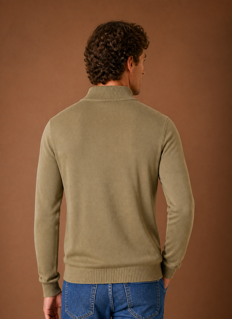 Maglione Mezza Zip da Uomo in Maglia Fine — foto 10