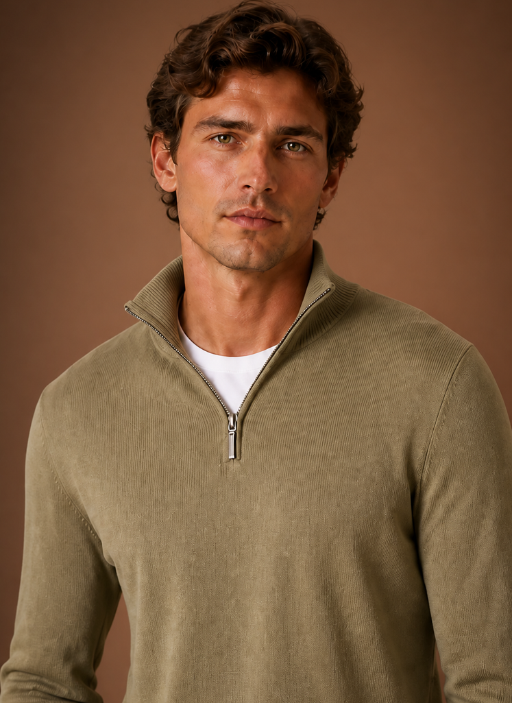 Maglione Mezza Zip da Uomo in Maglia Fine — foto 11