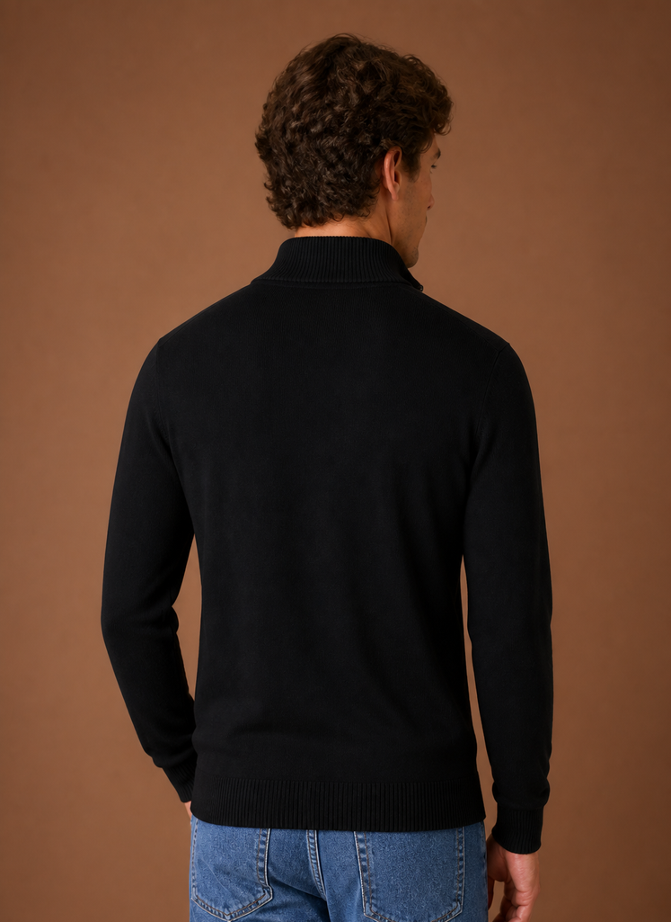 Maglione Mezza Zip da Uomo in Maglia Fine — foto 2