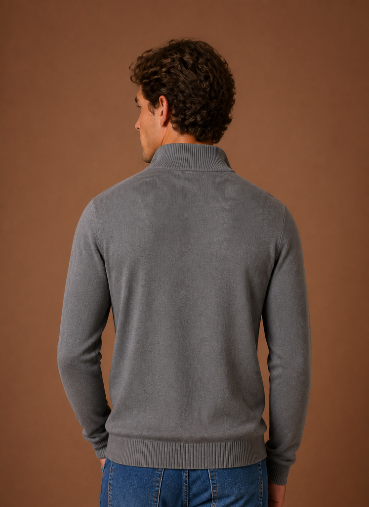 Maglione Mezza Zip da Uomo in Maglia Fine — foto 6