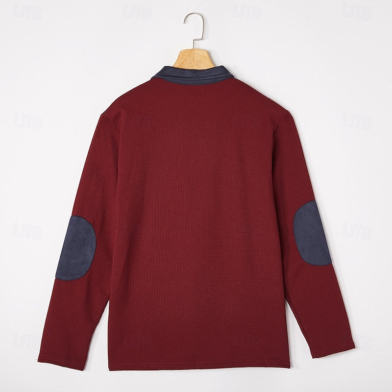 Maglione Mezza Zip da Uomo con Toppe ai Gomiti — foto 10