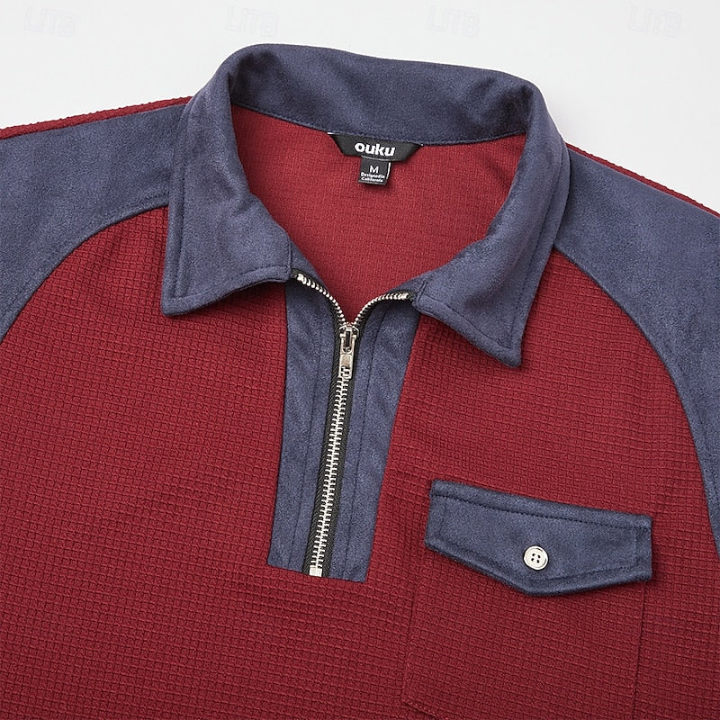 Maglione Mezza Zip da Uomo con Toppe ai Gomiti — foto 2