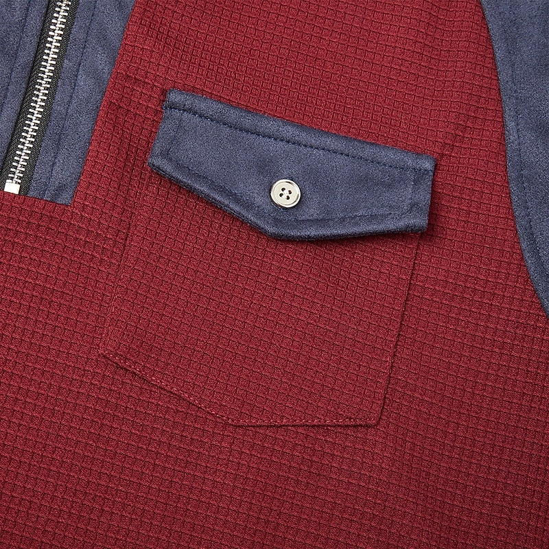 Maglione Mezza Zip da Uomo con Toppe ai Gomiti — foto 3