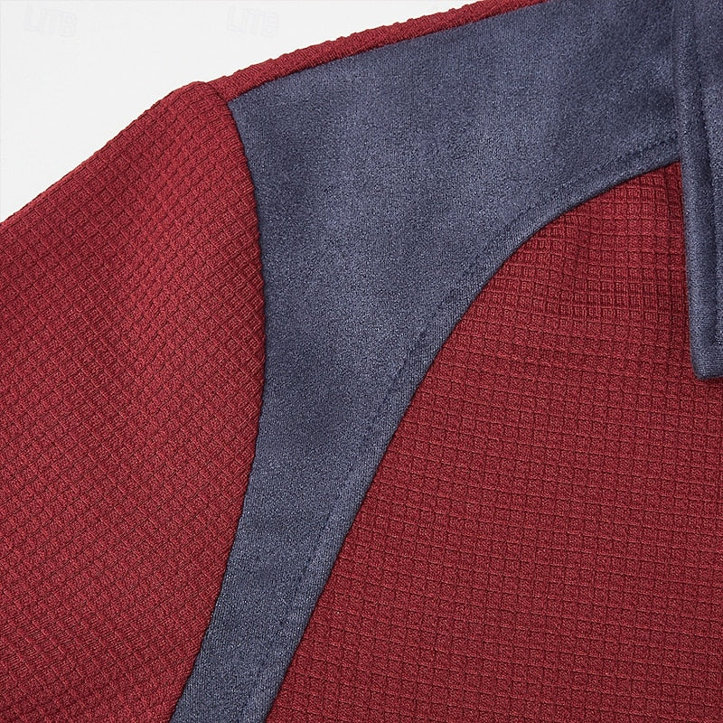 Maglione Mezza Zip da Uomo con Toppe ai Gomiti — foto 4