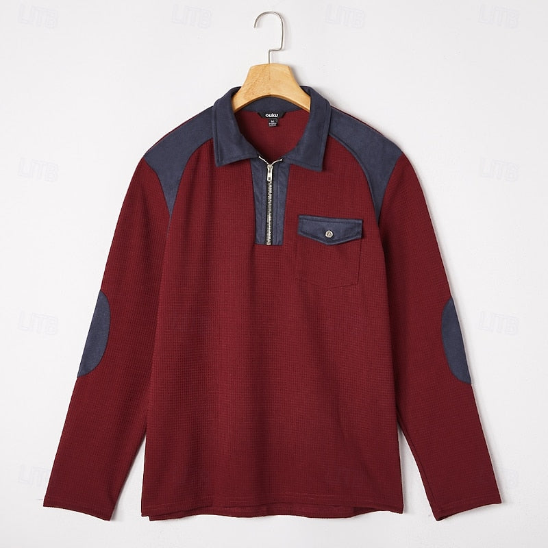 Maglione Mezza Zip da Uomo con Toppe ai Gomiti — foto 9