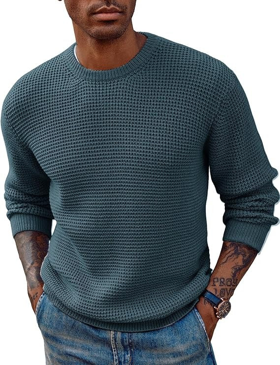 Maglione a Nido d'Ape da Uomo Girocollo