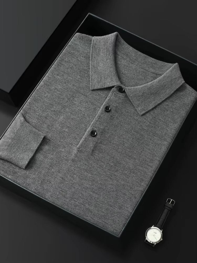 Maglione Polo da Uomo in Lana Merino — foto 2