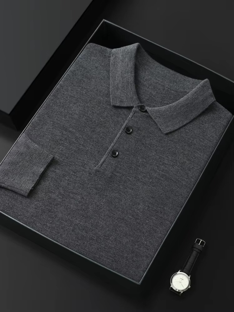 Maglione Polo da Uomo in Lana Merino — foto 3