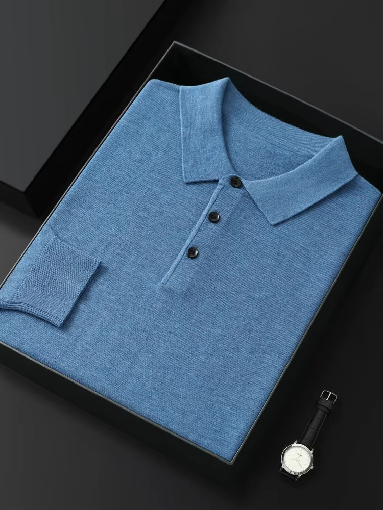 Maglione Polo da Uomo in Lana Merino — foto 5