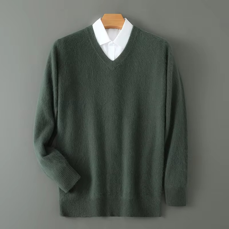 Maglione Scollo a V da Uomo in Misto Cashmere