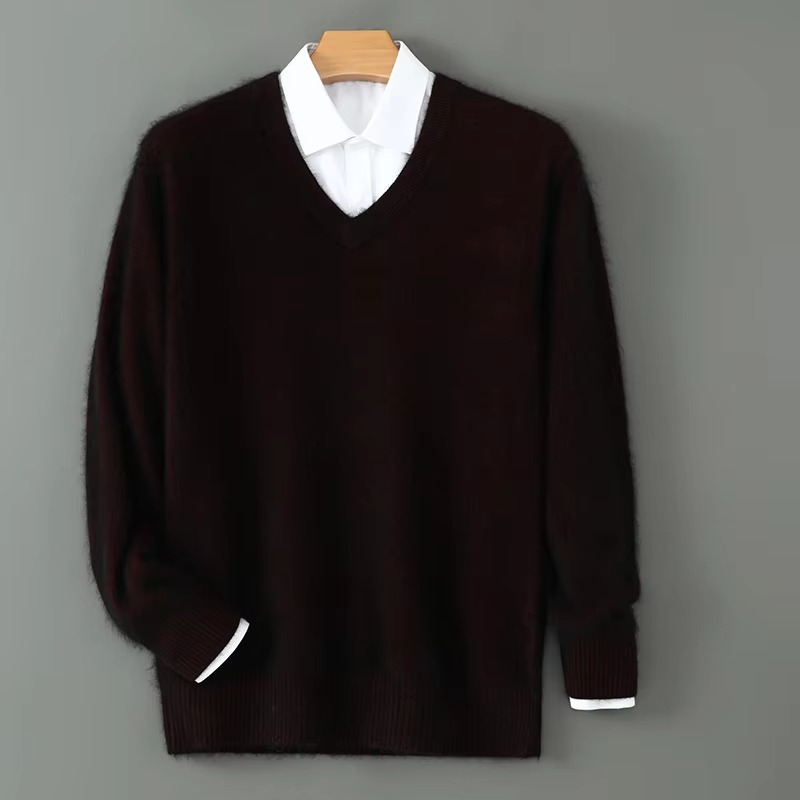Maglione Scollo a V da Uomo in Misto Cashmere — foto 7