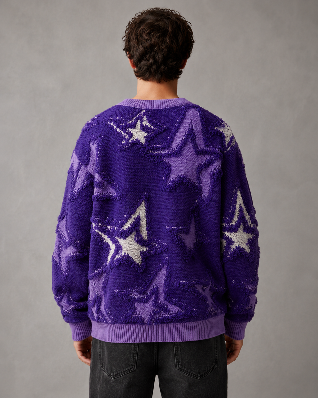 Maglione da Uomo con Motivo a Stelle in Rilievo — foto 3
