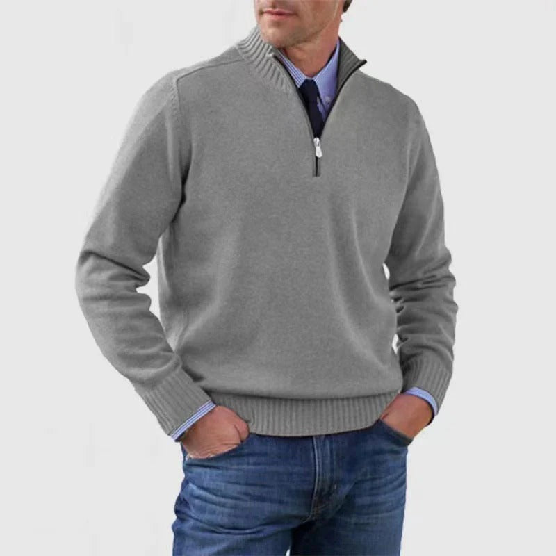 Maglione da Uomo con Zip Corta Business Casual