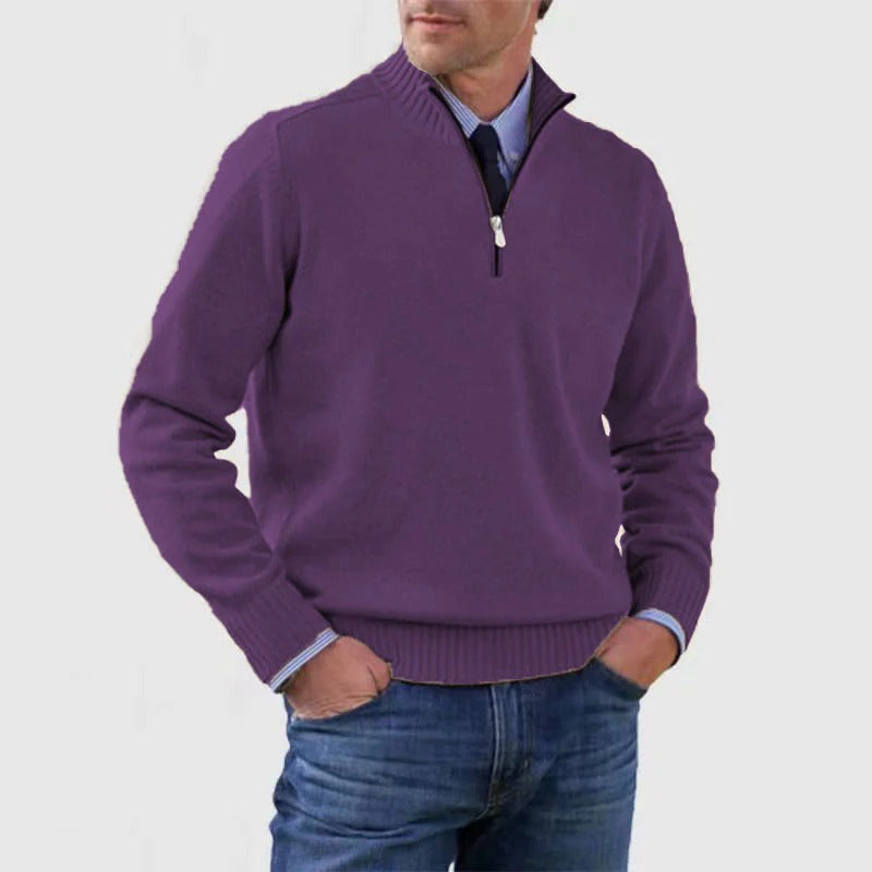 Maglione da Uomo con Zip Corta Business Casual — foto 10