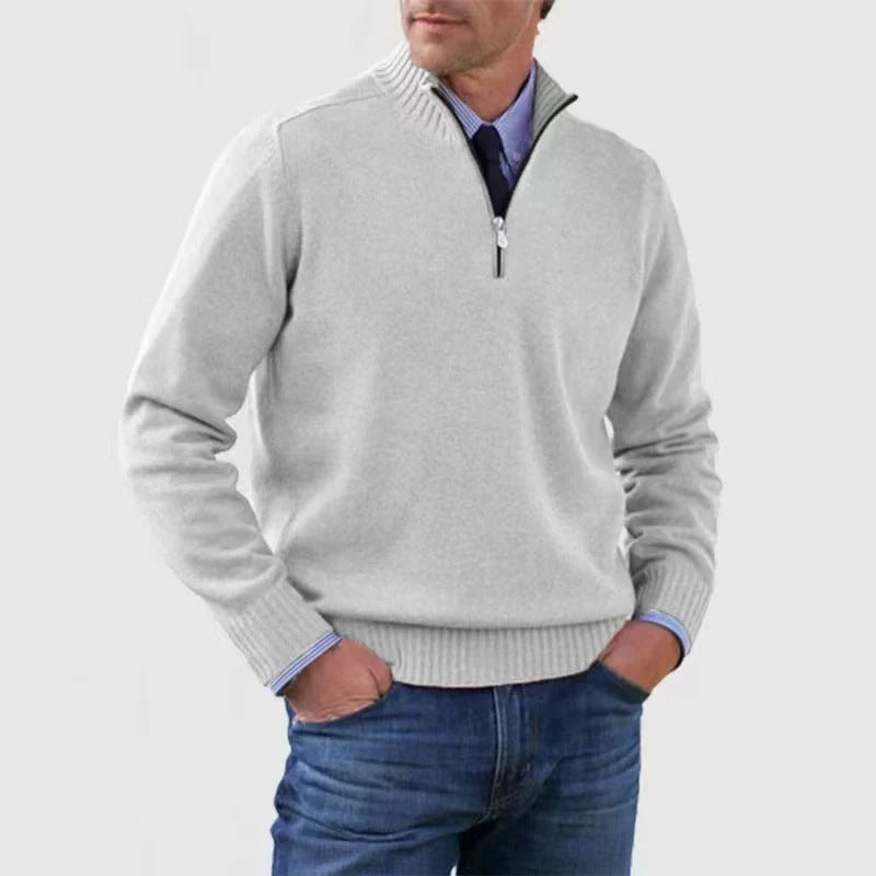 Maglione da Uomo con Zip Corta Business Casual — foto 11