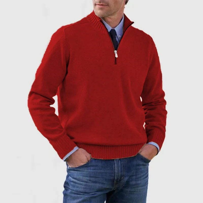 Maglione da Uomo con Zip Corta Business Casual — foto 13