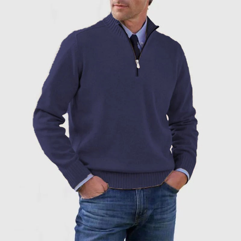 Maglione da Uomo con Zip Corta Business Casual — foto 3
