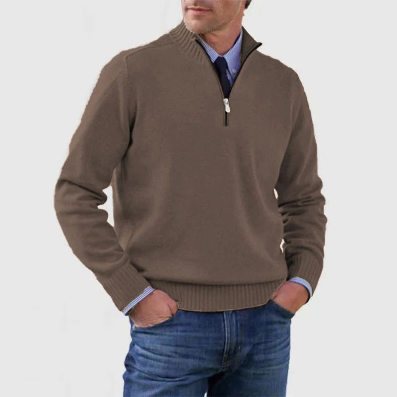 Maglione da Uomo con Zip Corta Business Casual — foto 6